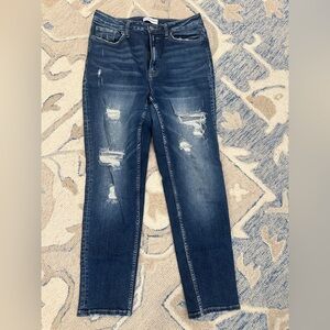 Flying Monkey Dark Blue Distressed Skinny Jeans